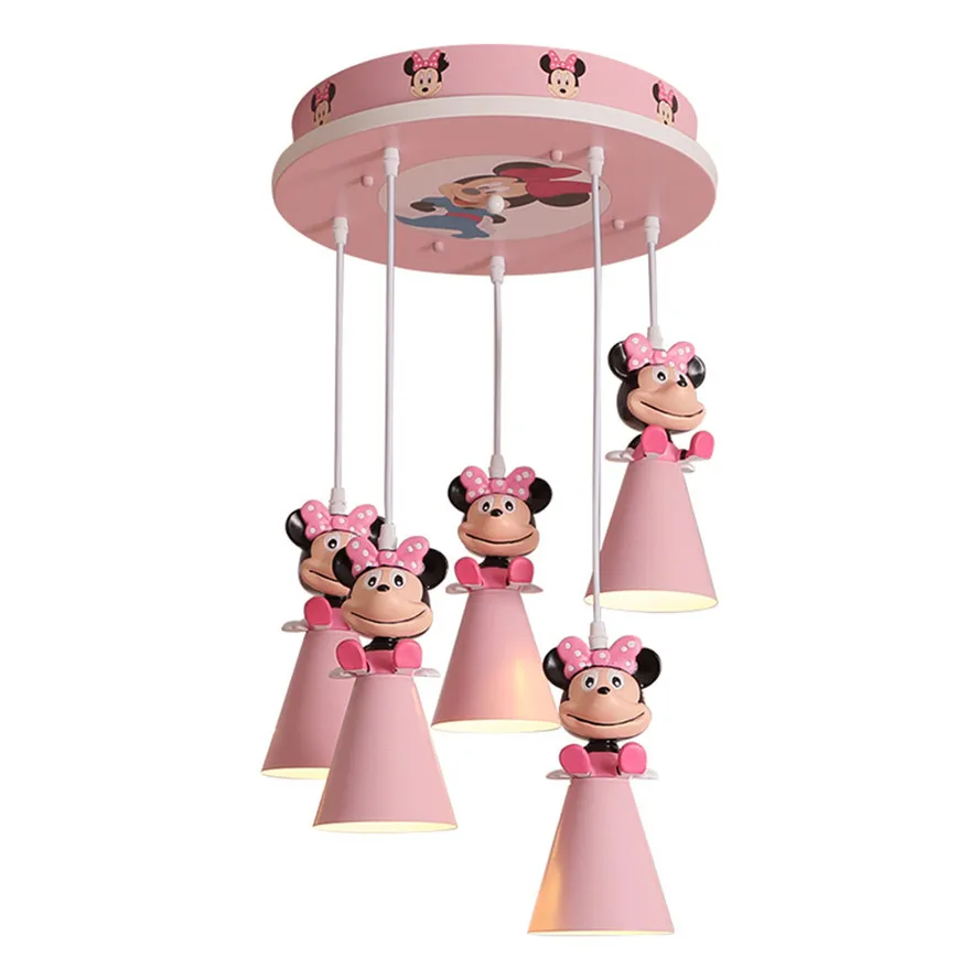 

Children's room pendant lights personality creative Mickey cartoon modern boy and girl bedroom lamp kindergarten hanging fixture