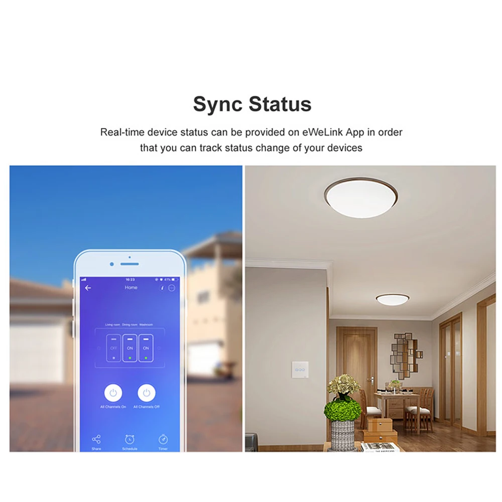 SONOFF WI-FI настенный выключатель 1/2/3 интеллигентая(ый) переключатель TX серия РЧ пульт дистанционного управления, настольная лампа, светодиодная лампа светильник переключатель умный дом Настенные переключатели