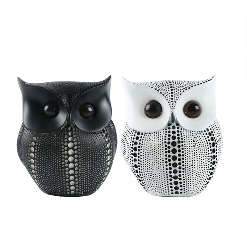 

Modern Black Owl Resin Decoration Nordic Wine Cabinet Office Desk Decoration Creative Resin Embellishments Accessories for Home