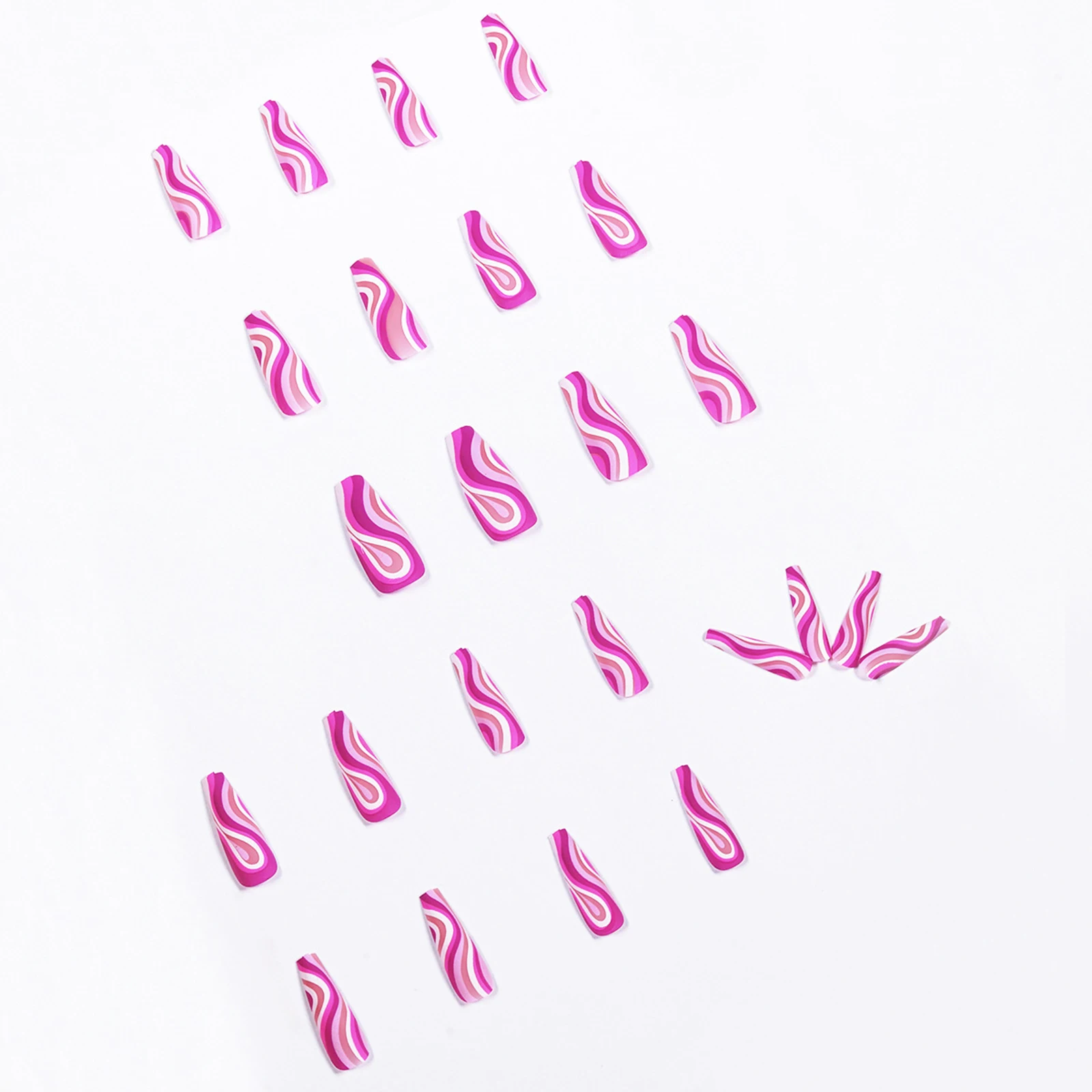 

24pcs Pops Art Sense Wear Long Paragraph Fashion Manicure Patch False Nails Save Time Wearable Nail Patch STTX889