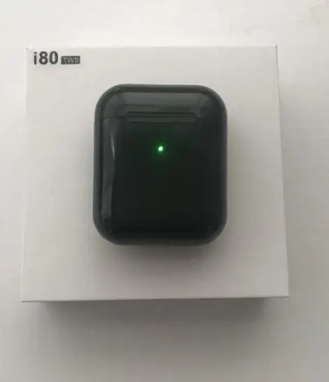 I80 tws беспроводные наушники bluetooth 5,0 гарнитура сенсорное управление наушники с микрофоном для смартфона pk w1 чип i20 i30 i50 i200 tws - Цвет: Черный