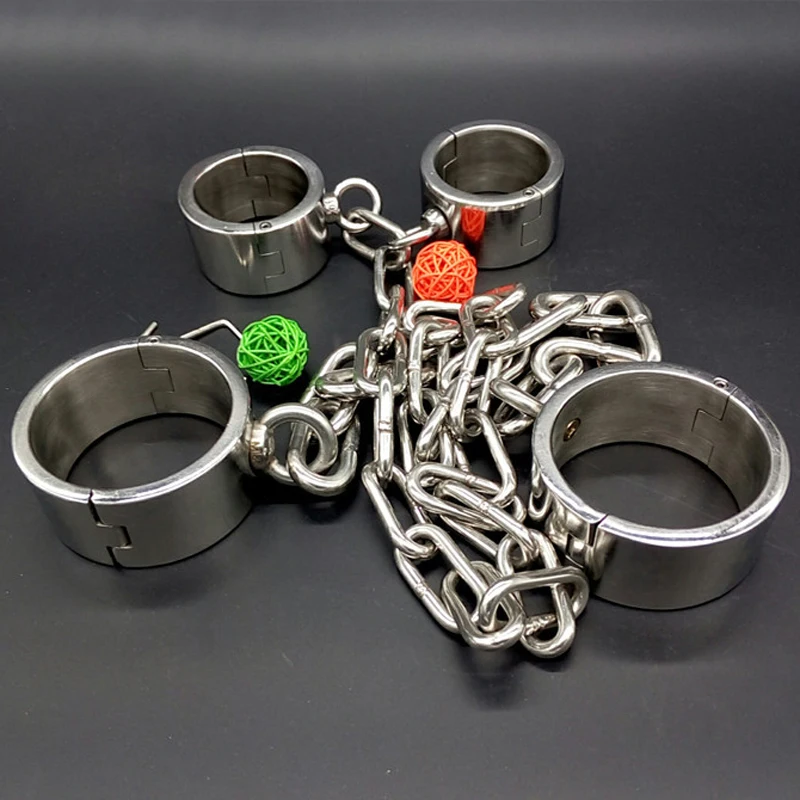 

Stainless Steel Leg Irons Hand Ankle Cuffs Adult Games Slave Restraints Bdsm Torture Sex Toys For Couples Metal Bondage Tools