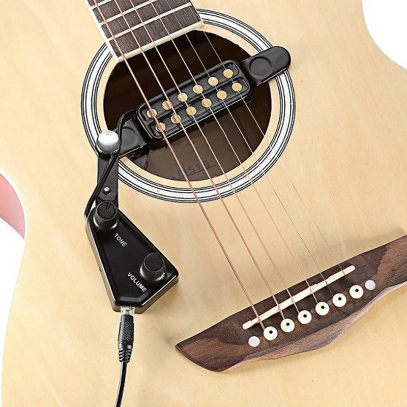

Acoustic Guitar Pickup 12-hole Magnetic Transducer with Tone and Volume Control Accessories N66