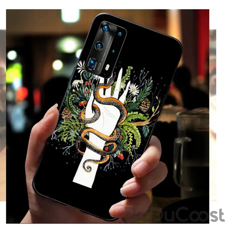 

Hand snake flower pattern Phone Case for huawei P40 pro lite P8 P9 P10 P20 P30 psmart 2019 2017 2018