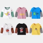 Детская футболка с длинным рукавом, новинка на весну и осень, хлопковая рубашка для маленьких мальчиков и девочек, топ с рисунком для новорожденных, одежда