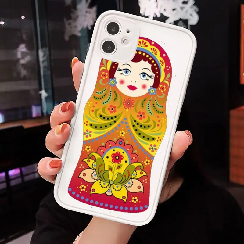 

Russian Dolls Pattern Matryoshka Phone Cases matte transparent For iphone 7 8 11 12 plus mini x xs xr pro max cover