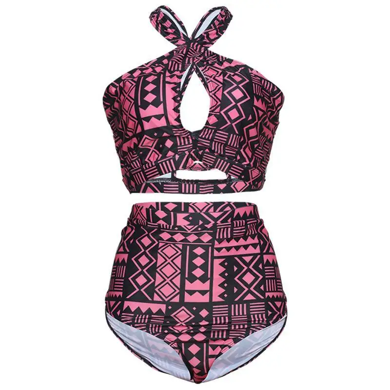 

Stripe Bikini Sets Women Sexy Cross Halter Plus Size Two Piece Swimsuit Summer Beach Bathing Suit