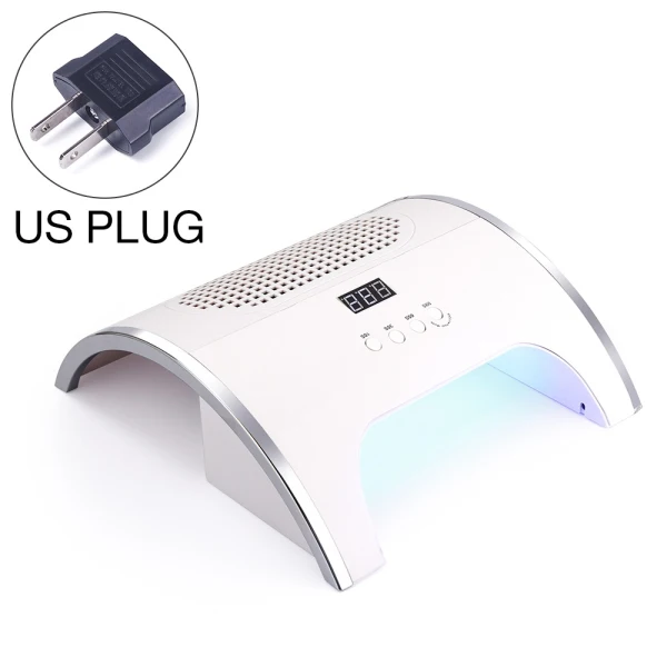 US Plug 2 в 1 80 Вт лампа для ногтей пылесборник для ногтей маникюр с 2 мощными вентиляторами Сушилка для ногтей пылесос маникюр Дизайн ногтей салонные инструменты - Цвет: US Plug