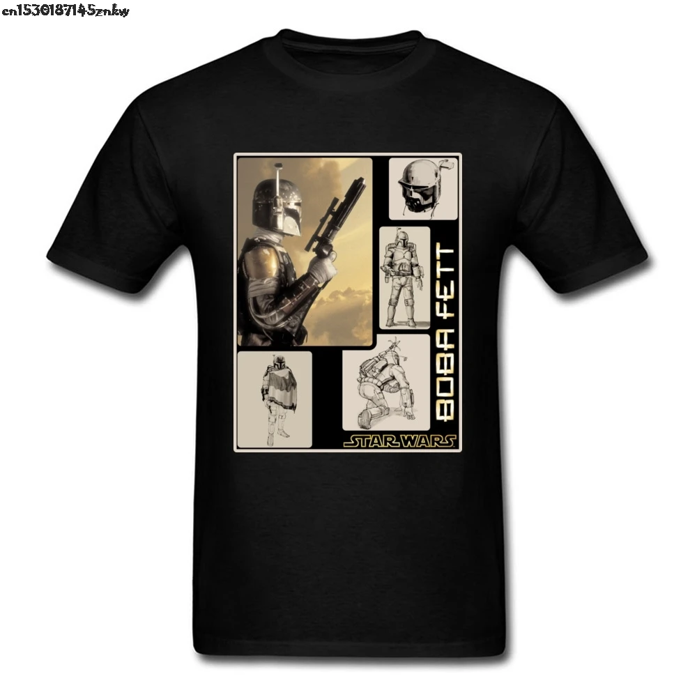 Star Wars Boba Fett Detailed Family Male T-shirts Crew Neck Short Sleeve 100% Cotton Fabric Tops T Shirt Geek Tee-Shirts P37 | Мужская