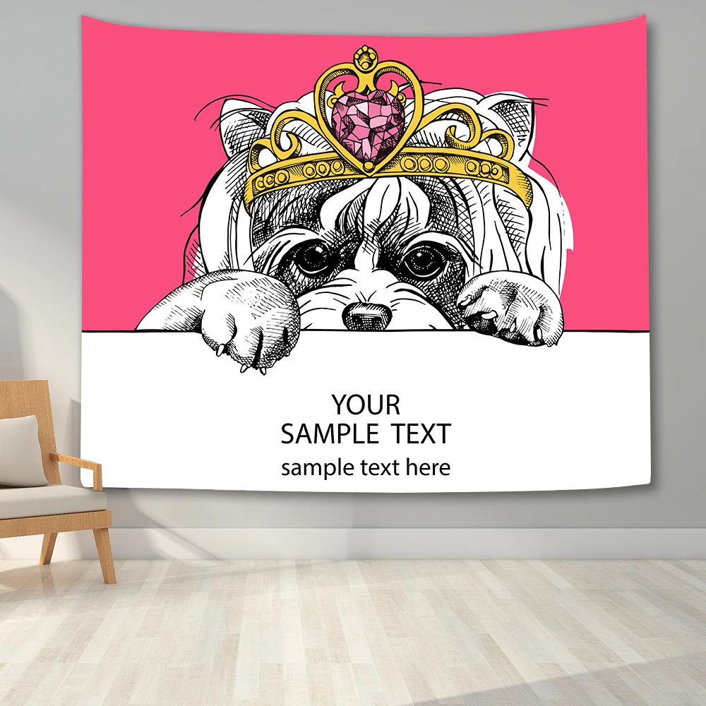 

Cute Cartoon Animal Pattern Tapestry Wall Hanging Children Bedroom Wall Background Cloth For Home Dorm Office Traveling Beach