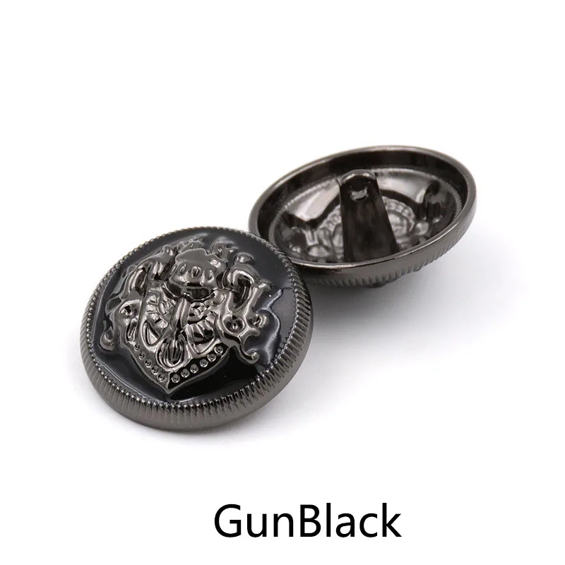 gunblack 10/20 штук Модные металлические пуговицы Винтаж золото декоративной пуговицей для пальто куртка DIY Botones для шитья одежды аксессуары D4-7 - Цвет: gunblack
