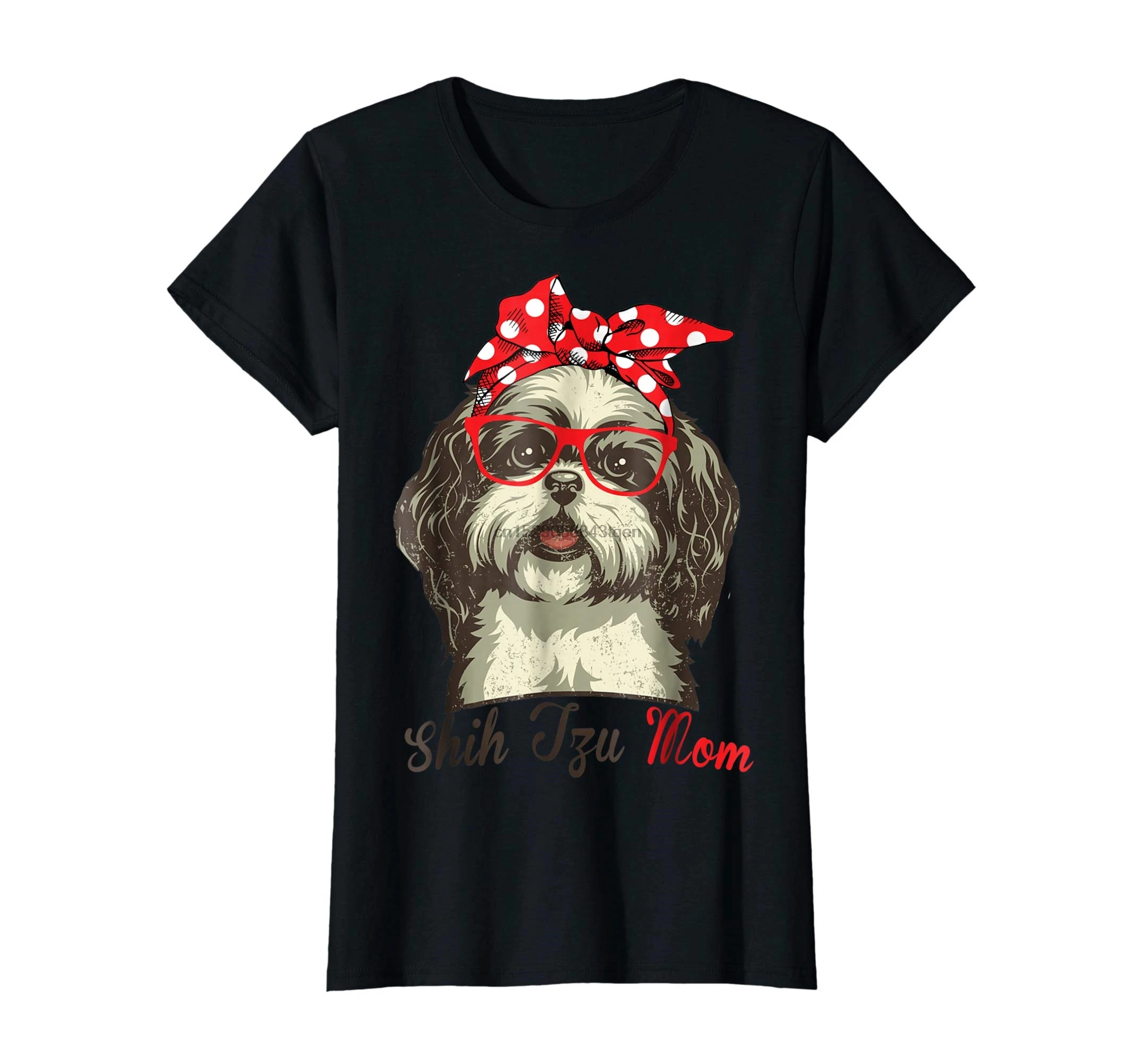 

Dog Lovers-Mothers Day Mom Shirt for Funny Shih Tzu Gift-Women's T-Shirt-Black