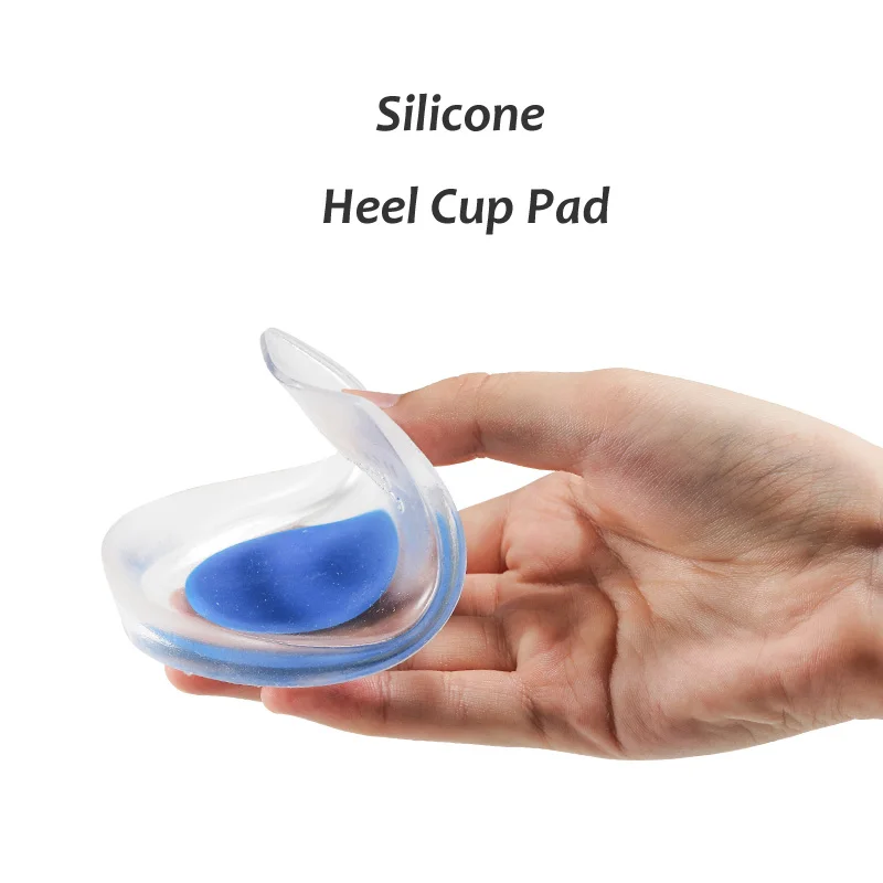 Silica Gel Heel Cup Pad Soft Elasticity Foot Care Protector Men Women Outdoor Sport Insert Soles Shock Absorption Half Insoles