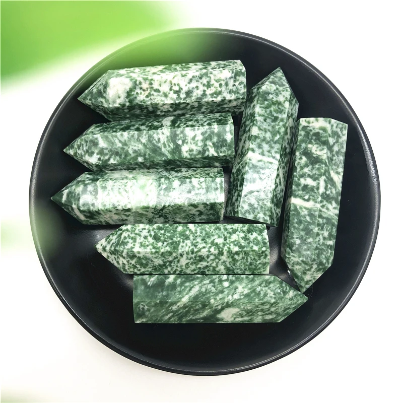 

1PC Natural Qing Hai Green Spot Point Healing High Quality Mineral Stone Collection Decor Natural Stones and Minerals