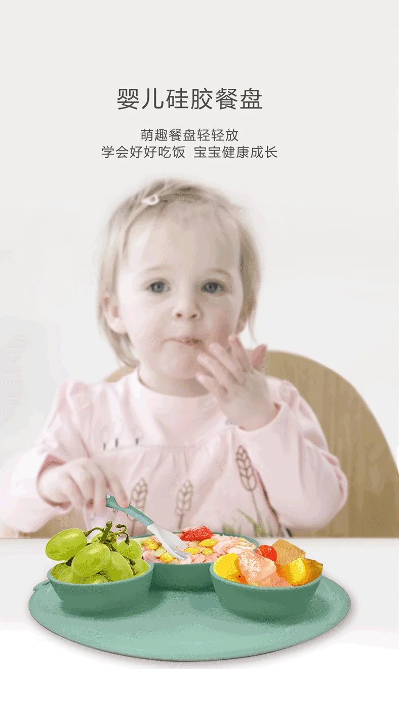 

Lazychild Baby Silicone Plate Kids Bowl Plates Baby Feeding Silicone Bowl Baby Silica Gel Dishes Kids Tableware