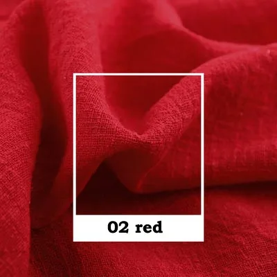 02 red Художественный Ретро Slub креп хлопок/лен белый желтый оранжевый кофе темно серый красный мягкая ткань для ручной работы летнее платье Блузка - Цвет: 02 red