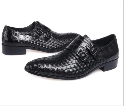 Мужские туфли ручной работы с острым носком в европейском и американском стиле
