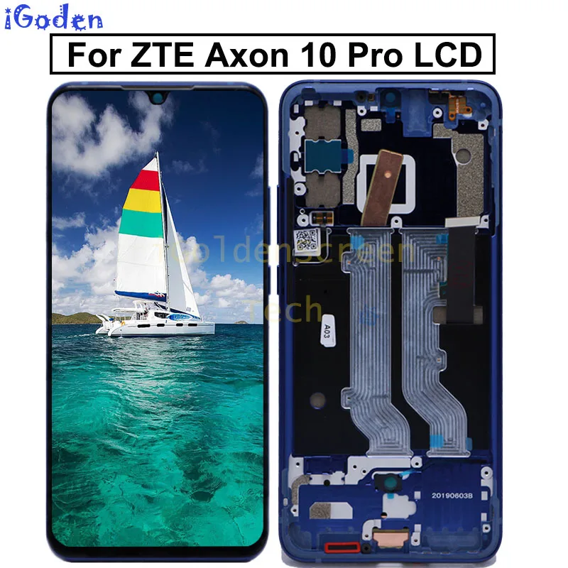 6 47 &quotAMOLED для ZTE Axon 10 Pro 4G ЖК дисплей с рамкой сенсорный экран дигитайзер замена в
