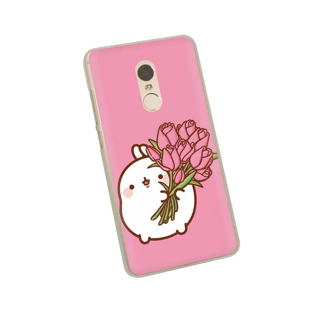 EWAU kawaii чай с Molang кекс жесткий чехол для телефона для Xiaomi Redmi Note 4 4X5 6 7 8 pro 5A Prime