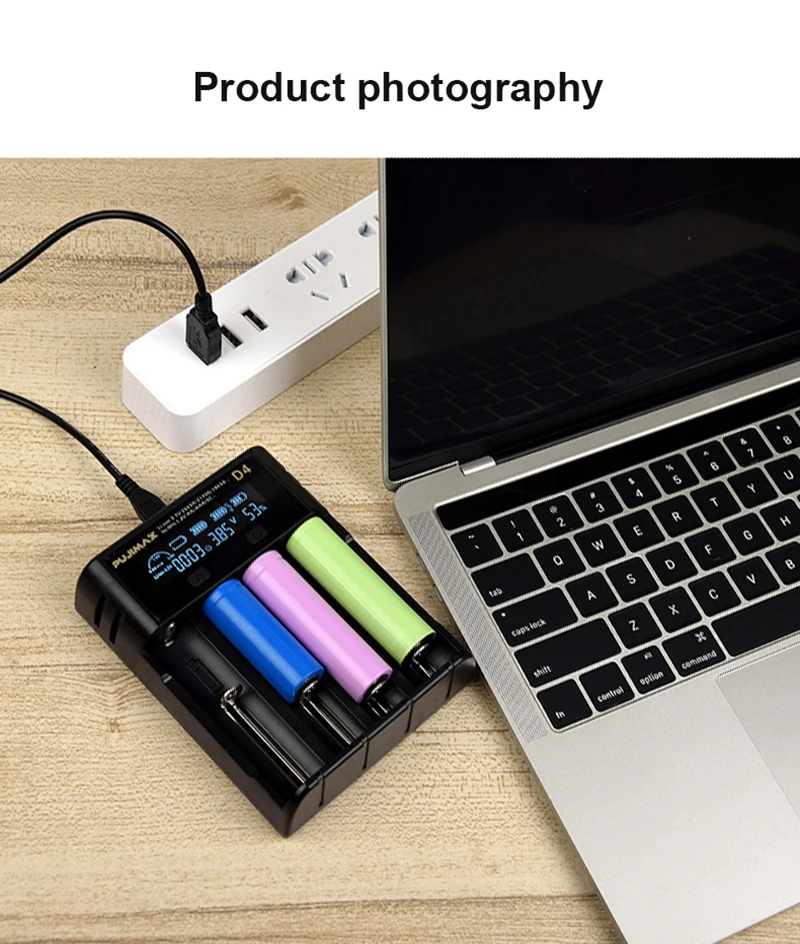 

VOXLINK Smart Li-ion Battery Charger LCD Display USB 4 Slots 18650 26650 21700 22650 1.2V AA/AAA Rechargeable Batteries Charger