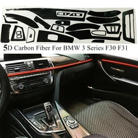 5d glossy carbon fiber interior decal trim package radio center door for bmw 3 series f30 f31
