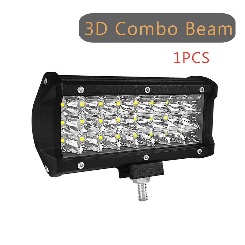 1PCS 72W Combo PANDUK 4 7 15 дюймов светодиодный светильник для автомобиля, трактора, лодки, внедорожника, 4WD 4x4, грузовика, внедорожника, ATV, вождения 12 В, 24 В, 18 Вт, 60 Вт, 72 Вт, 120 Вт - Цвет: 1PCS 72W Combo