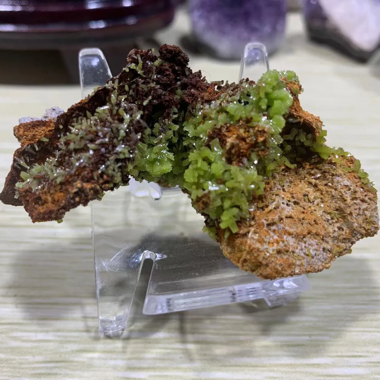 

Натуральный свинцовый фосфат хлорид руды, минеральный образец, энергетическая руда, ювелирные изделия фэн-шуй, Роза домашние украшения