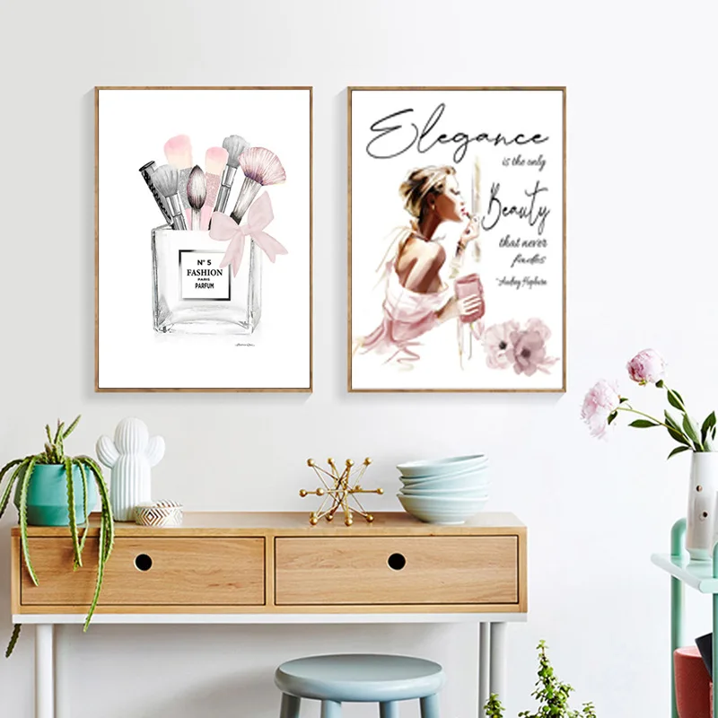 

Fashion Handbag Book Paris Perfume Flower Home Art Canvas Painting Nordic Posters And Prints Wall Pictures For Living Room Decor