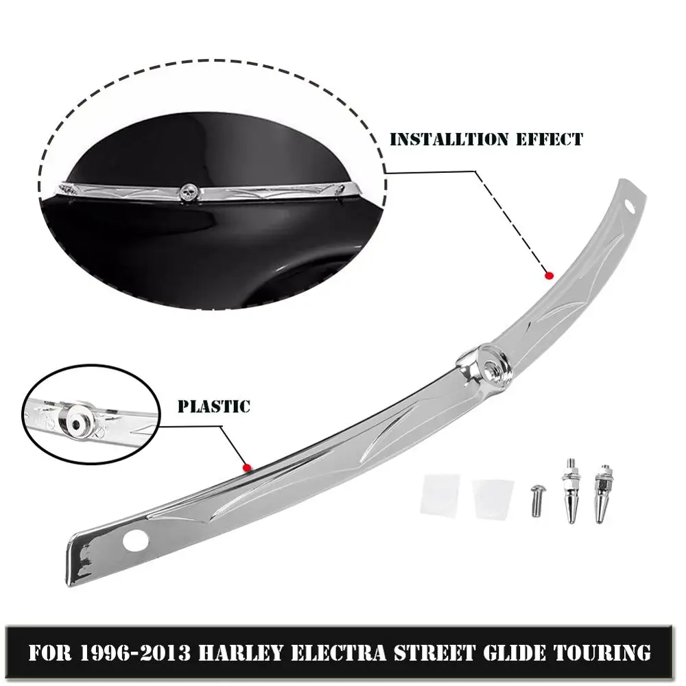 

Plastic Motorcycle Windscreen Windshield Accent Trim for 1996-2013 Harley Electra Street Glide Touring Bike 2004 2008 2010 2012
