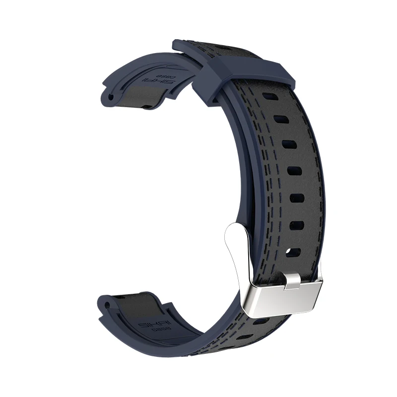 midnight blue SIKAI силиконовый кожаный ремешок для часов Amazfit Verge lite умные часы высококачественный кожаный ремешок сменный Браслет для Huami 3 - Цвет: midnight blue