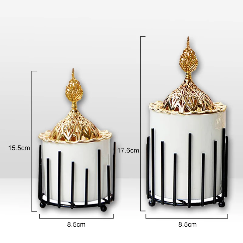 

1PC European Incense Burner Metal Ceramic Arab Incense Cones Holder Aromatherapy Diffuser Air Fresheners for Home Hotel Office