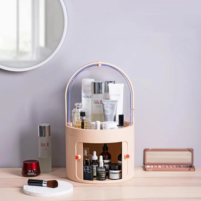Ящик для хранения косметики коробка вместительная Пылезащитная в ванной комнате