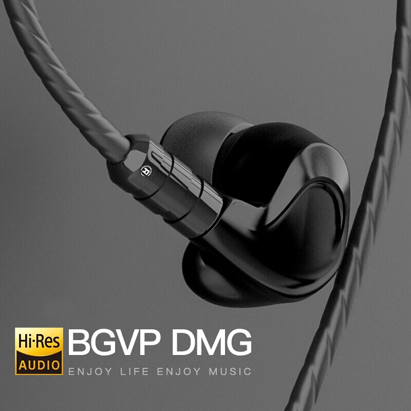 Гибридные проводные наушники BGVP DMG 2DD + 4BA вкладыши гарнитура с шумоподавлением