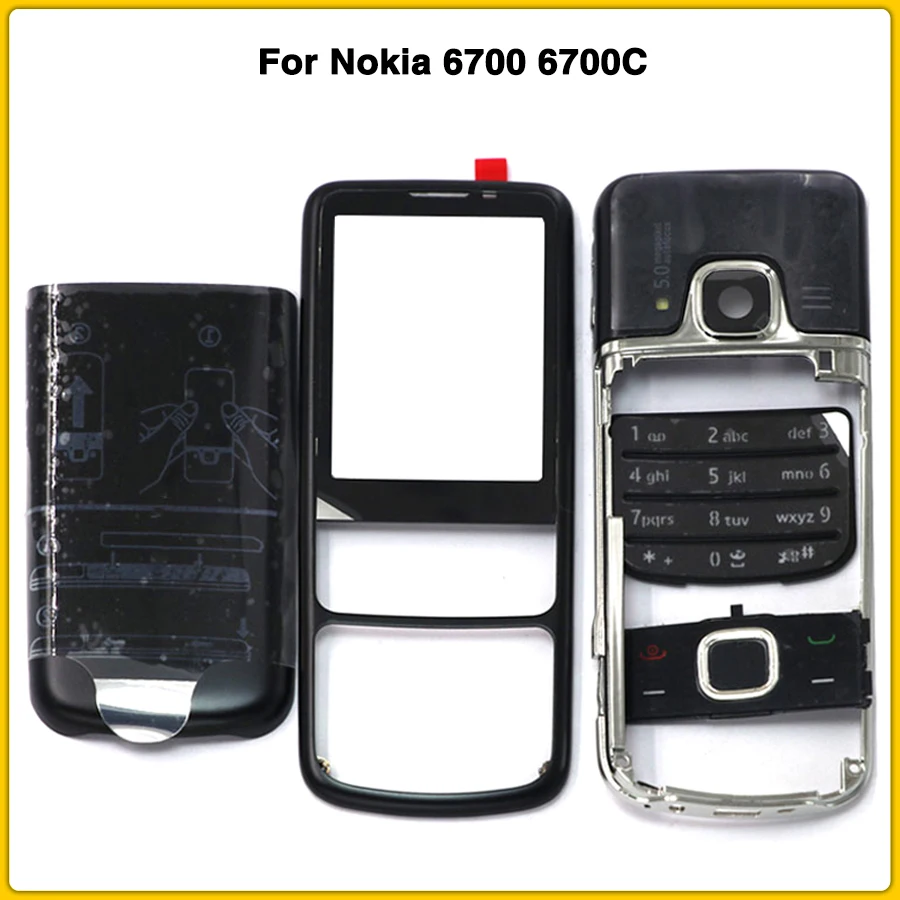 Новинка 6700 полный корпус для Nokia 6700C Передняя средняя рамка задняя крышка