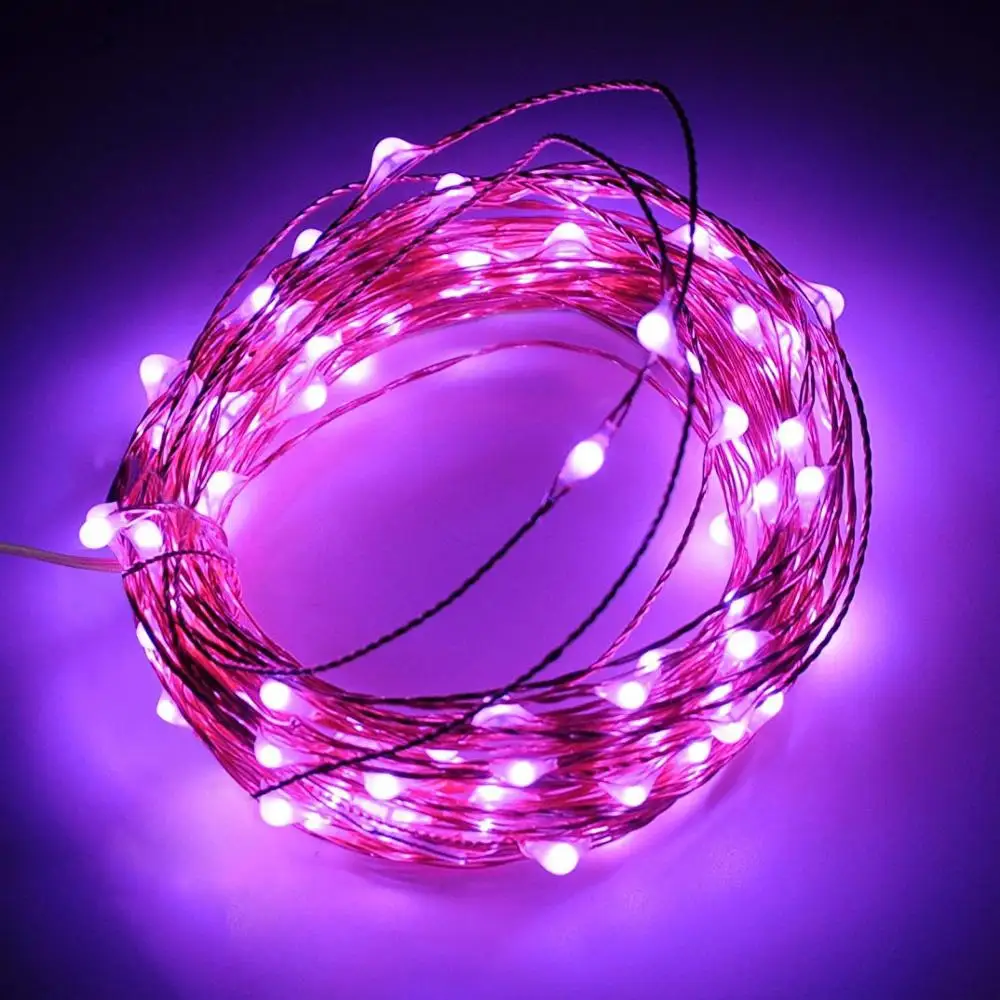 Purple Наружная лампа 100/200 гирлянда со светодиодными лампочками настенная лампа водонепроницаемое свадебное украшение день рождения сад пейзаж Праздничная гирлянда - Испускаемый цвет: Purple