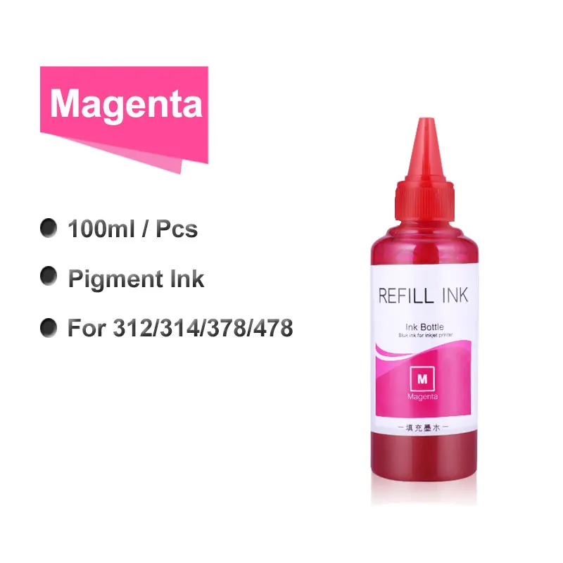 

600ML 312 T312 378 T378 Refill Pigment Ink Bottle For Epson Expression Photo XP-8500 XP-15000 Printer (BK C M Y LC LM)