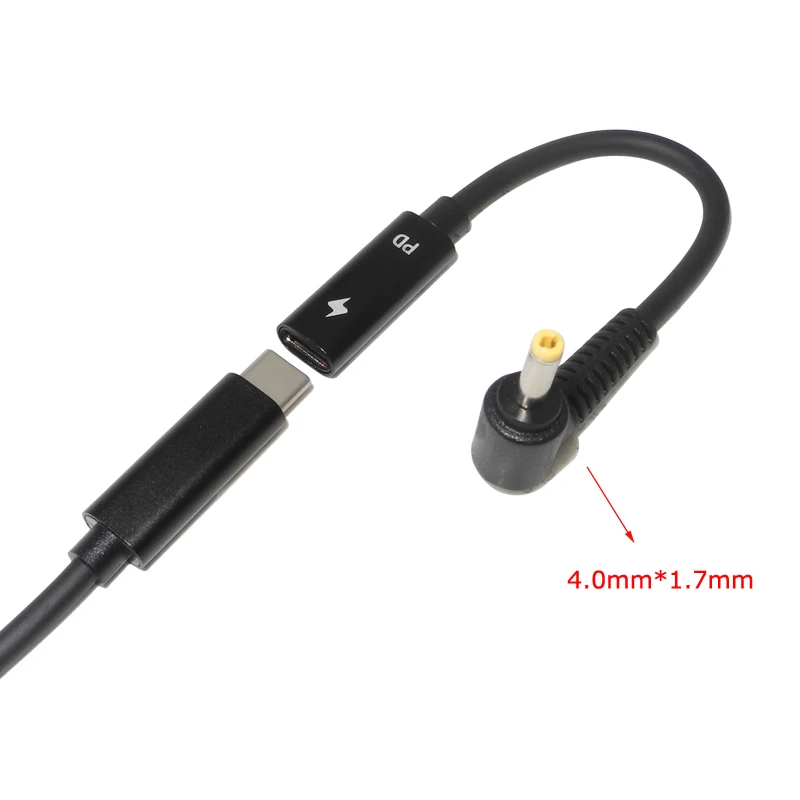 Dc USB Type C Женский к 4 0*1 7 мм Штекерный конвертер адаптер питания для ноутбука