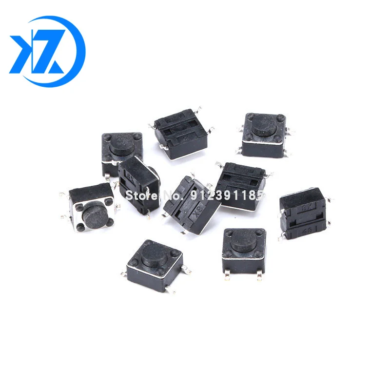 100 шт. микропереключатель панель PCB Мгновенный Такт Мини кнопочный переключатель