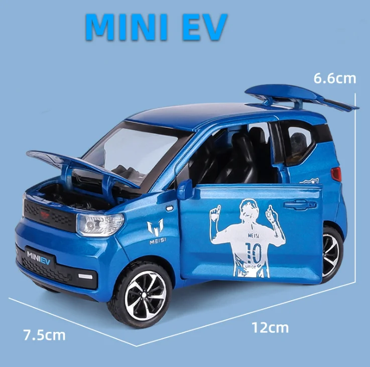 1:24 литая Миниатюрная модель автомобиля из сплава новинка WULING MINI EV металлическое