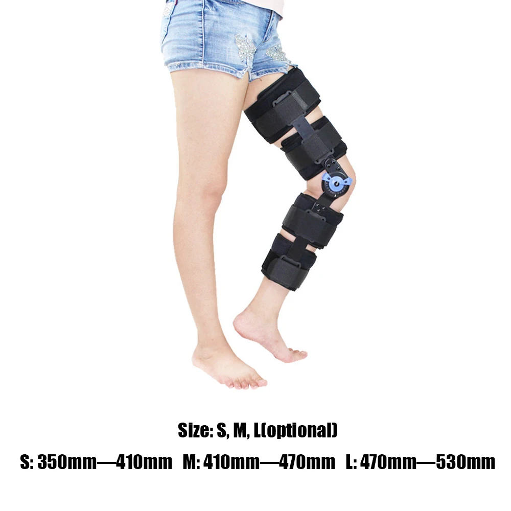 

Orthopedic Hinged Knee Brace Support Adjustable Splint Stabilizer Wrap Sprain Post-Op Hemiplegia Flexion Extension Joint Support