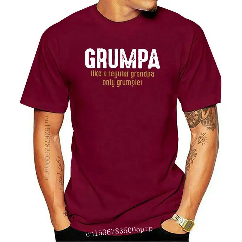 

New Grumpa Like A Regular Grandpa Only Grumpier Funny Vintage Grandpa Men's T-Shirt Hip Hop Men T Shirt Ulzzang Street Wear T-sh