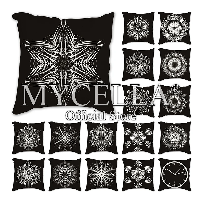 

Snowflake Geometric Pillow Covers Cotton Linen 45X45CM Throw Pillows Cover Modern Fashion Livingroom Sofa/Bed Cushions Case
