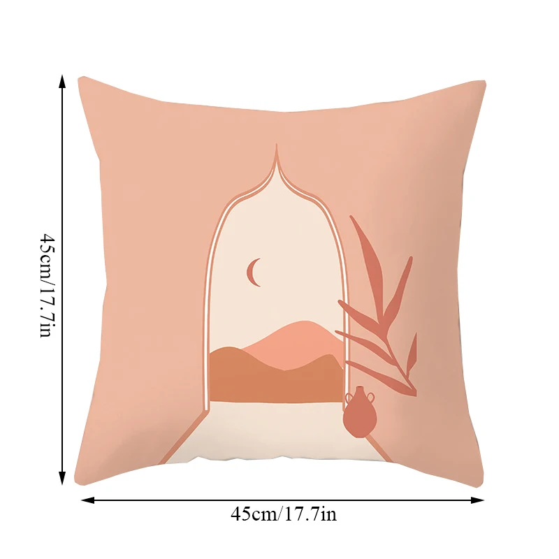 

New Pillow Case Pillowcase Peach Skin Plant Pillowcase Abstract Landscape Pillowcase Sofa Chair Pillowclips Home Cushion Cover