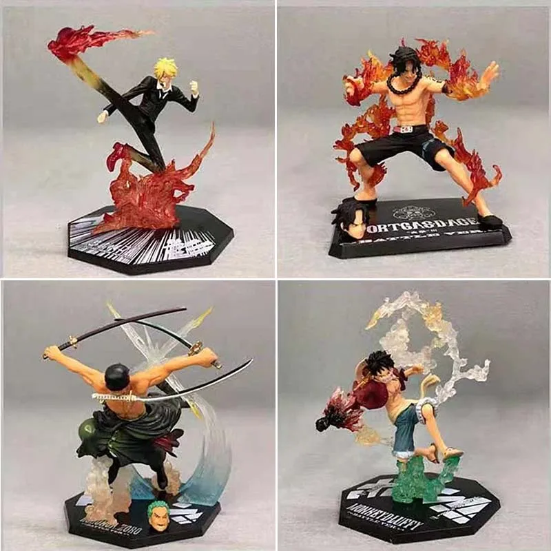 

Monkey D Luffy Figure One Piece Sanji Combat Portgas D Ace Roronoa Zoro Action Figurine Anime Ver. Collection Model Toys