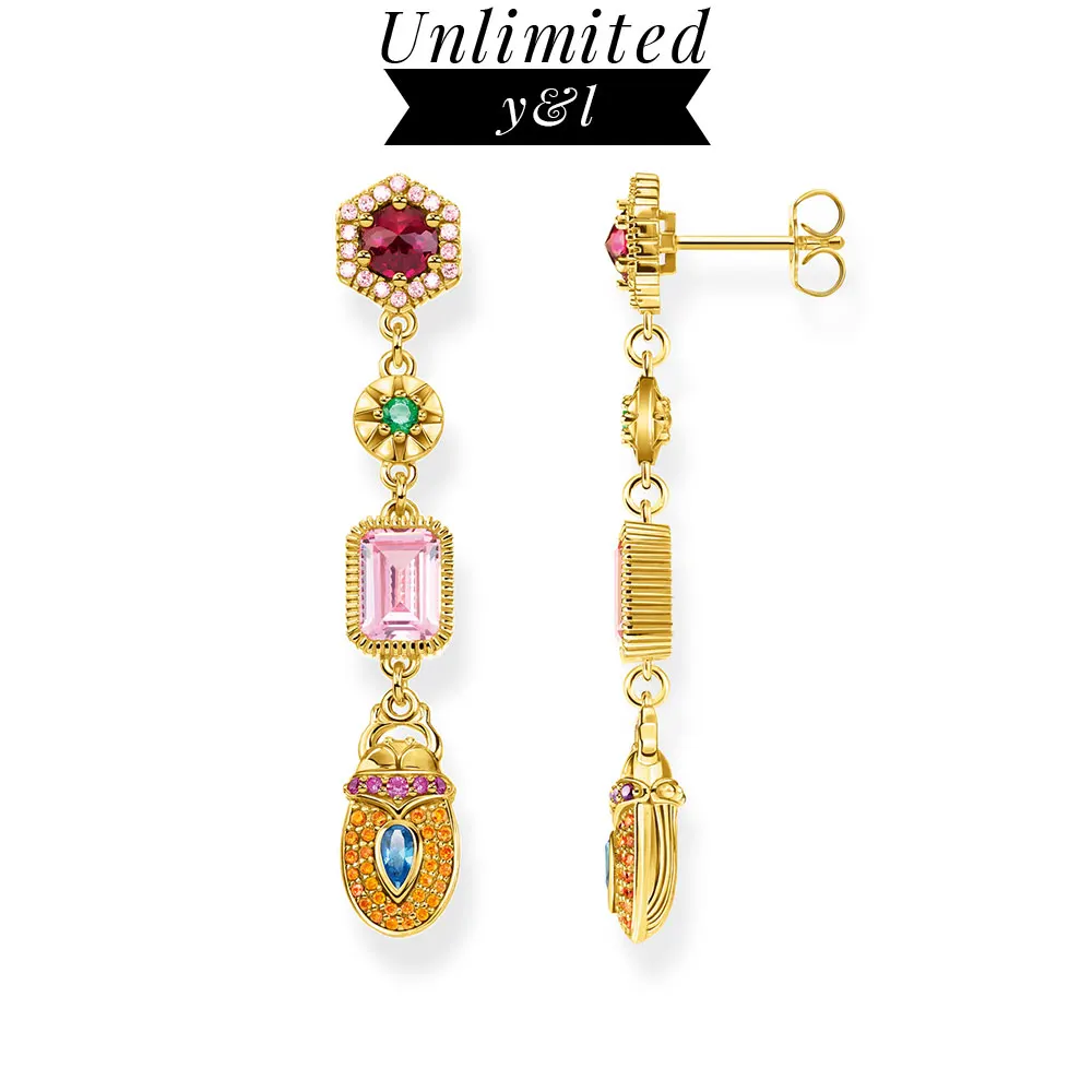 

Женские серьги-капельки со скалабами, винтажные Волшебные талисманы из серебра 2020 пробы, подарок на удачу, осень 925