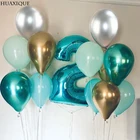 Металлический латексный воздушный шар, 32 дюйма, цифры Тиффани, синий, воздушный шар для свадьбы, на день рождения, для декоривечерние свадебной вечеринки