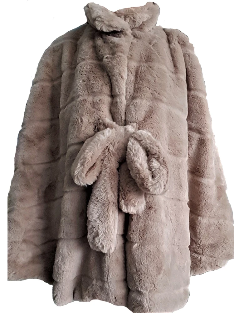 Женское зимнее пальто из искусственного меха с рукавами летучая мышь | Женская