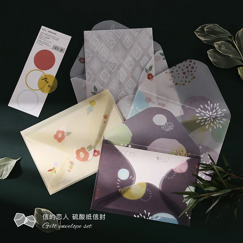 3 шт./компл. милые конверты прозрачный серной кислоты Бумага конверт симпатичное