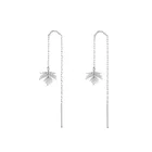 Серьги женские из серебра 925 пробы с Кленовым листом
