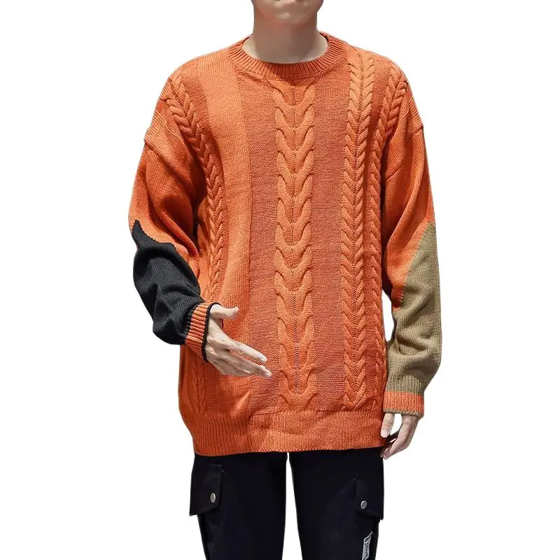 

Мужской пуловер, свитер, Осень-зима 2021, модный свободный свитер большого размера, Повседневный свитер с круглым вырезом, M-3XL